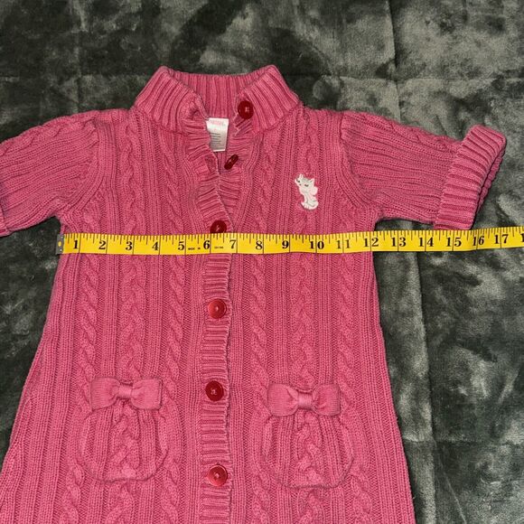 Gymboree Cardigan Sweater Girls 5 Pink Cotton Cable Knit Mock Neck Short Sleeve - Picture 4 of 6